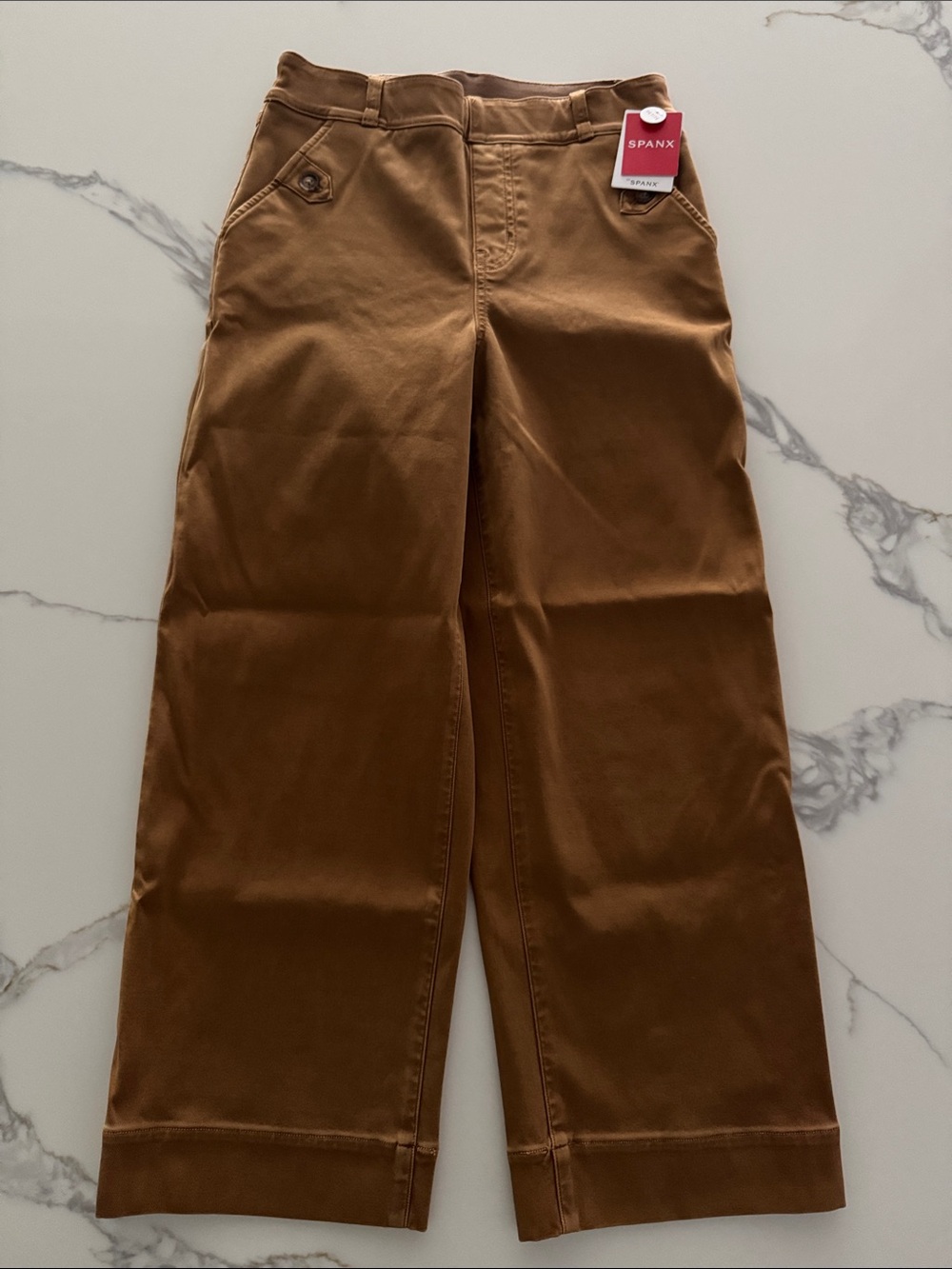 Stretch Twill Cropped Wide Leg Pant